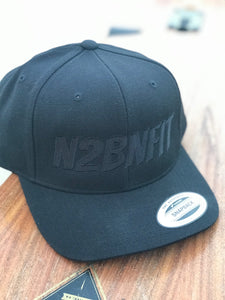 black snap-back hat