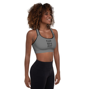 N2BNFIT Comfy and Stretchy Padded Sports Bra - Grey