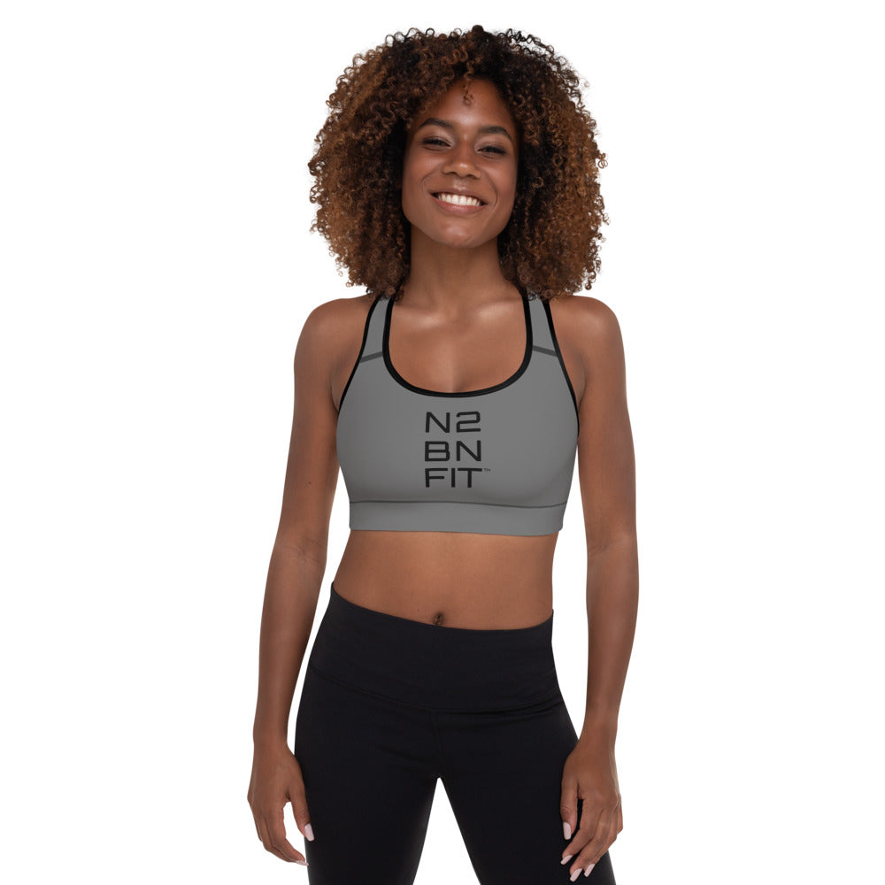 N2BNFIT Comfy and Stretchy Padded Sports Bra - Grey