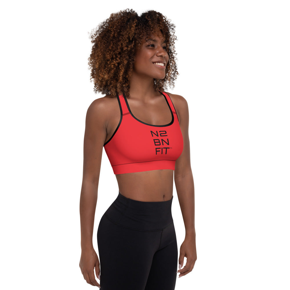 N2BNFIT Comfy and Stretchy Padded Sports Bra - Red