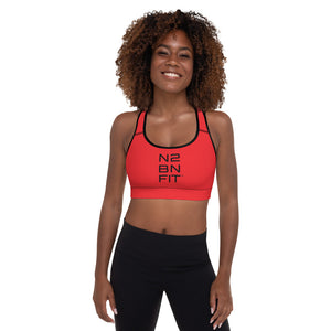 N2BNFIT Comfy and Stretchy Padded Sports Bra - Red