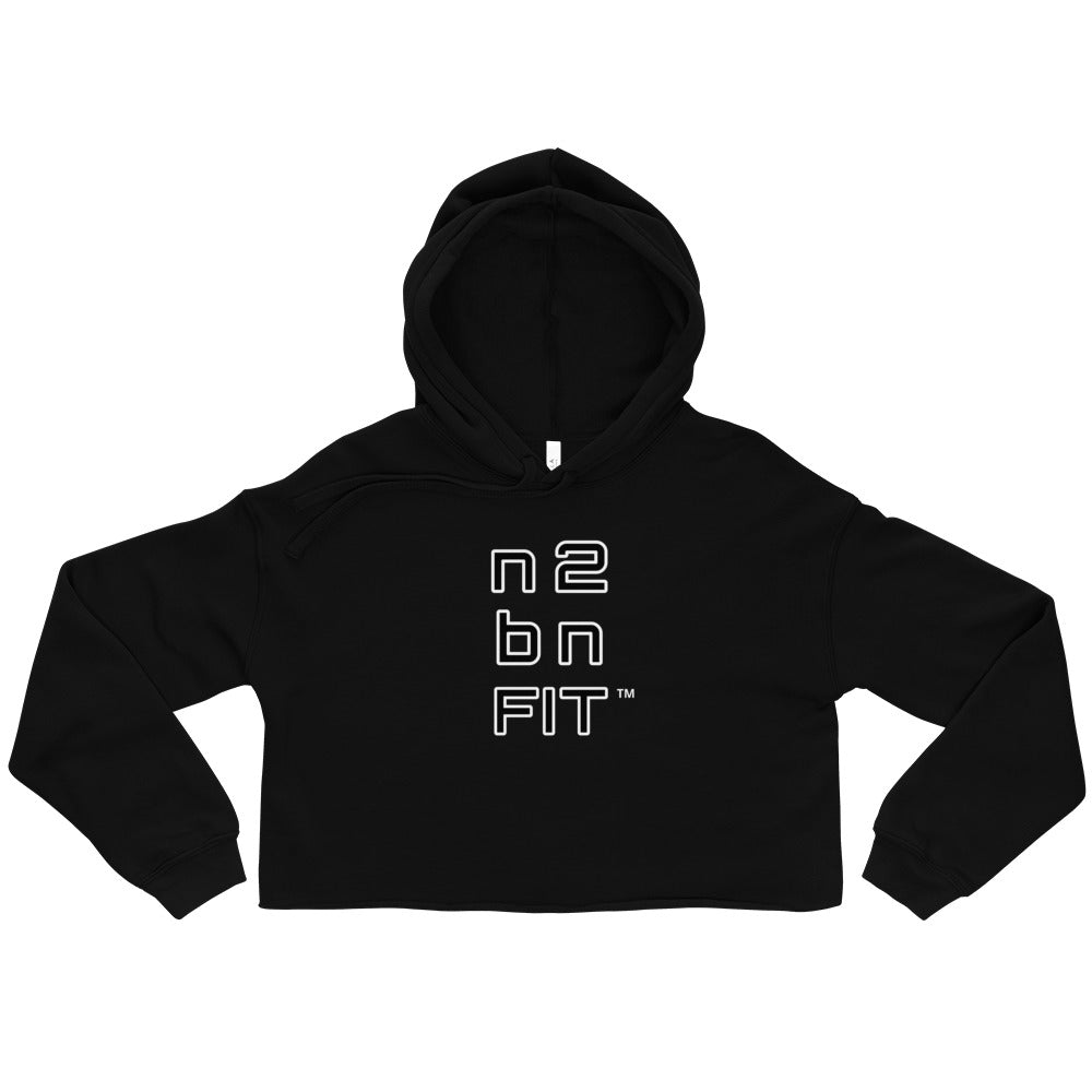Featured: Crop Black/White Fitness Hoodie